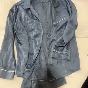 Eberjey Inez Washable Silk Long PJ Sleepwear Set - Small